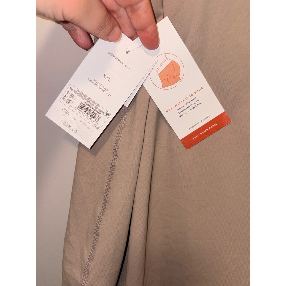 Isabel Maternity Active Skort Taupe Brown Fold Down Panel XXL NWT - Picture 4 of 5